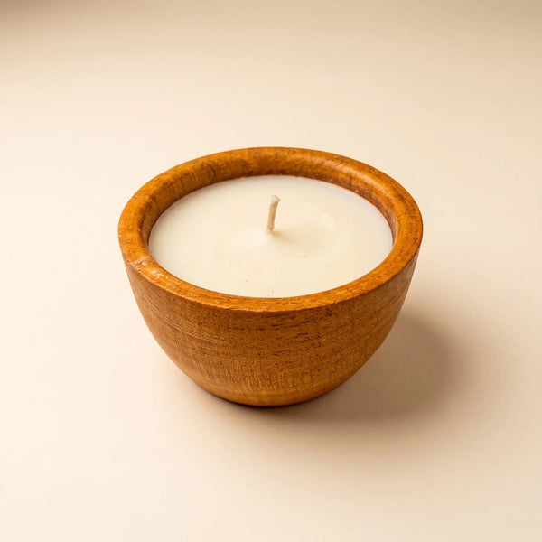 Vela Rústica de Cera Natural, Acabado Artesanal